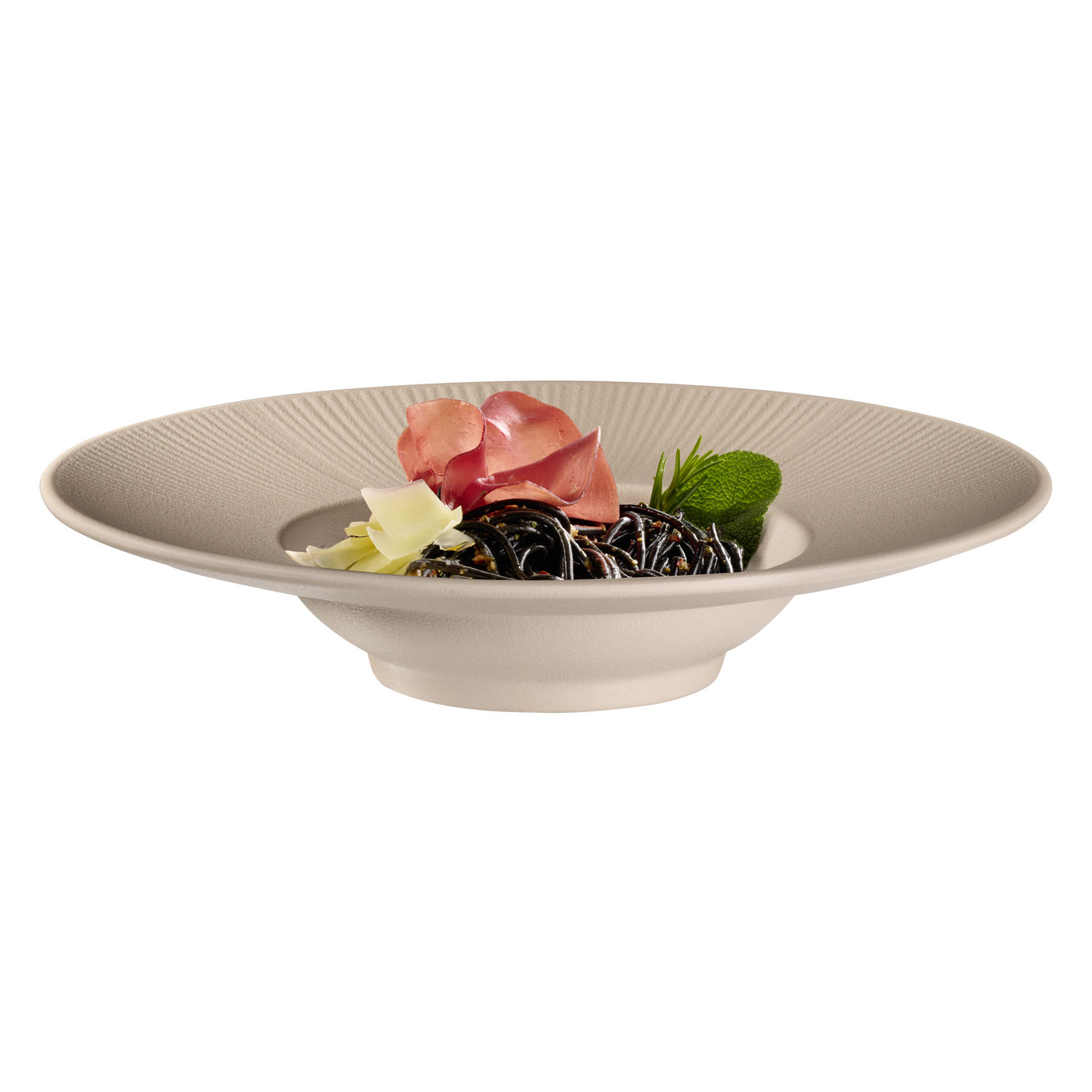 Teller -NERO- Ø 29 cm, H: 6 cm, Melamin, sand