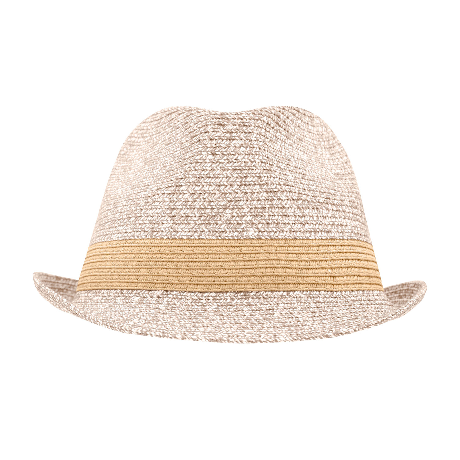 Melange-Hut, Flechtoptik, unifarbene Hutband-Optik, natur-melange