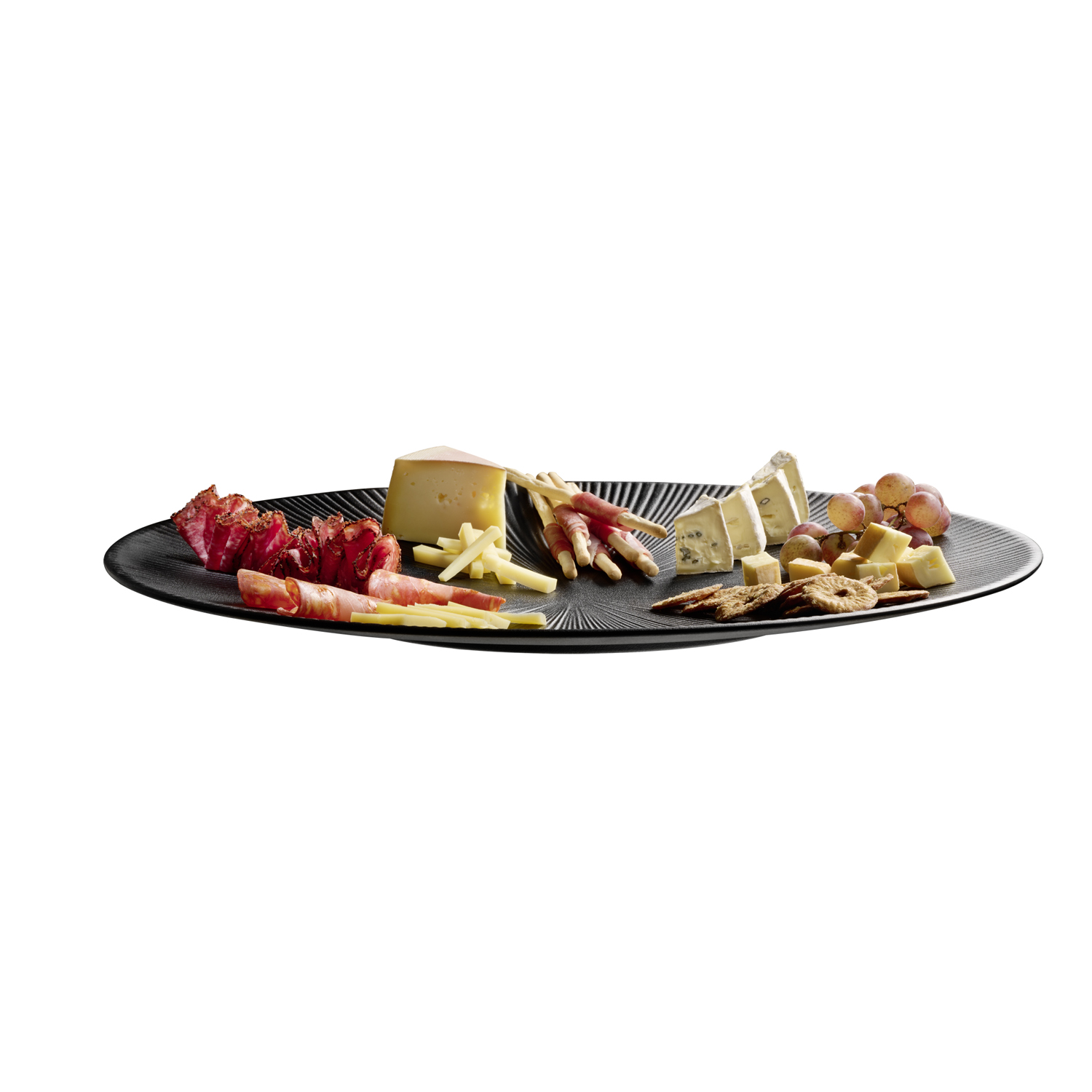 Servierplatte -NERO- Ø 50 cm, H: 3,5 cm, Melamin, schwarz