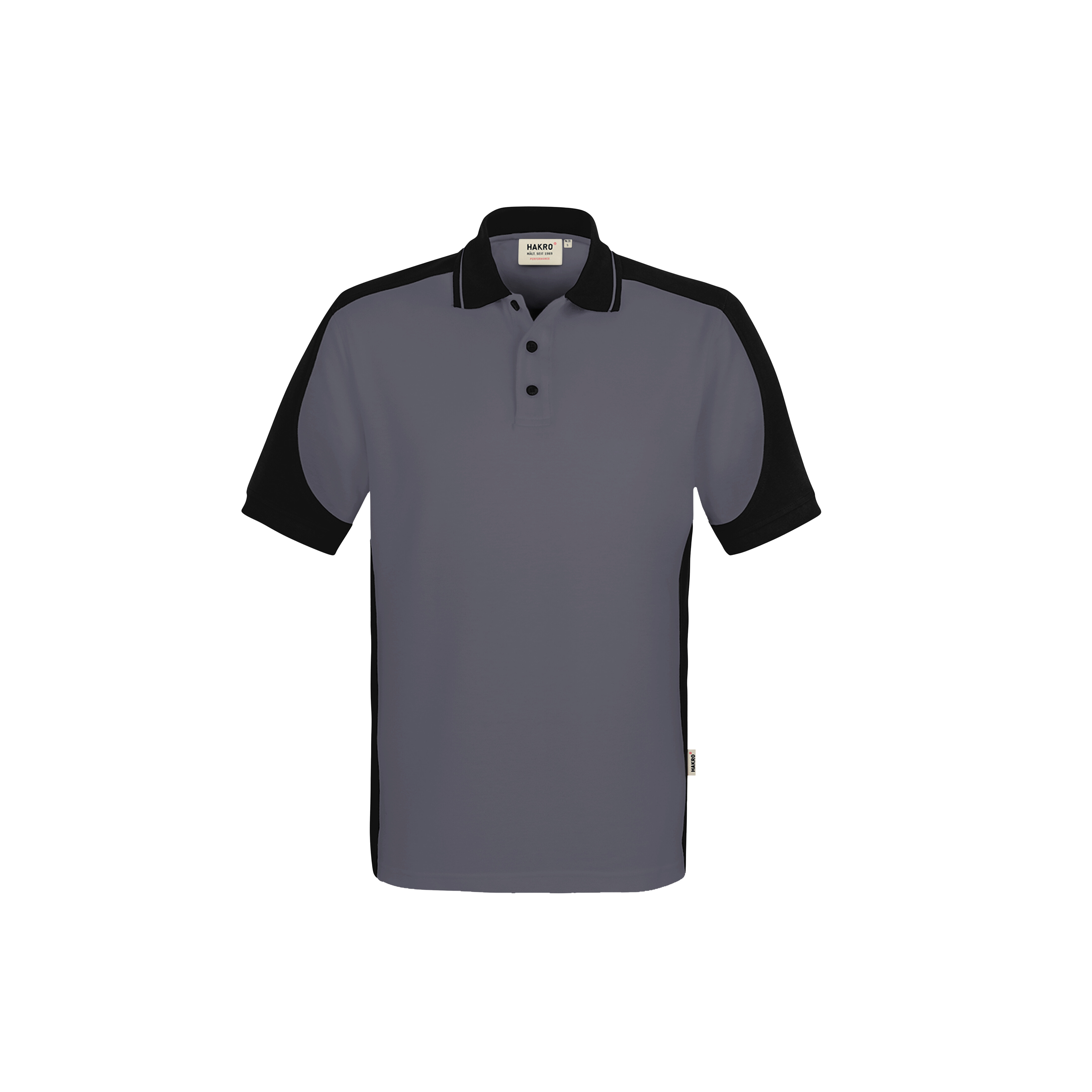 Unisex Poloshirt Contrast Mikralinar ECO, anthrazit/schwarz