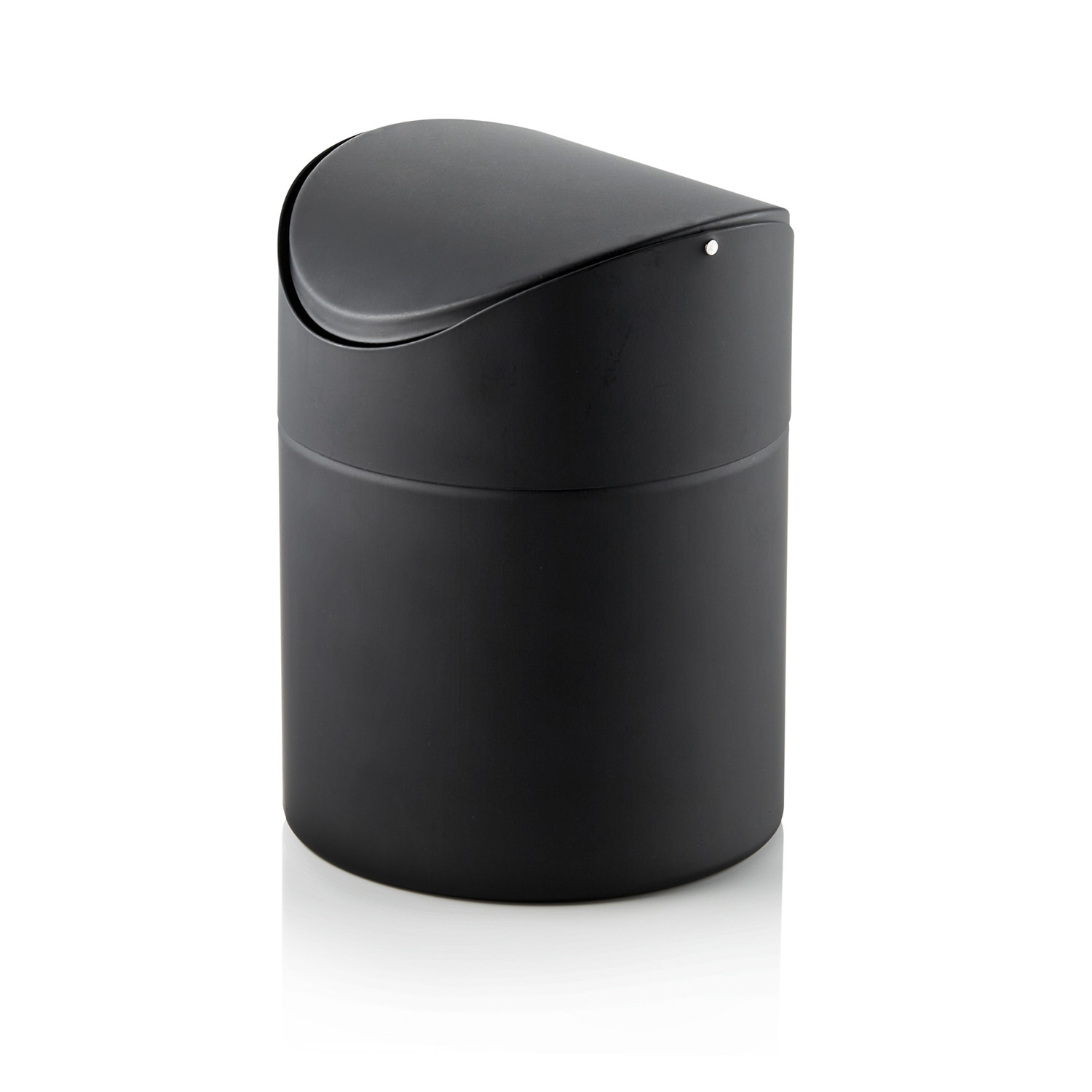 Tischabfalleimer schwarz, Ø 12 cm, 1,2l Edelstahl