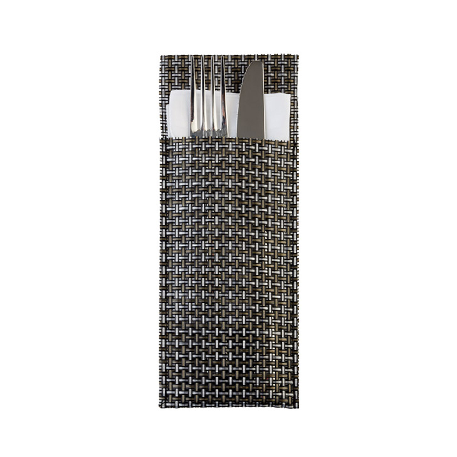 Servietten- und Bestecktaschen24 x 9 cm, silbergrau PVC, Schmalband 