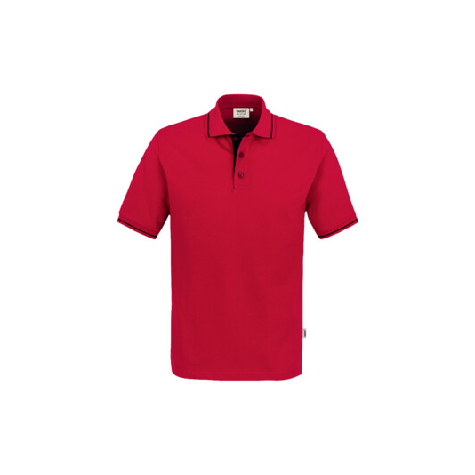 Unisex-Polo Casual, rot/schwarz