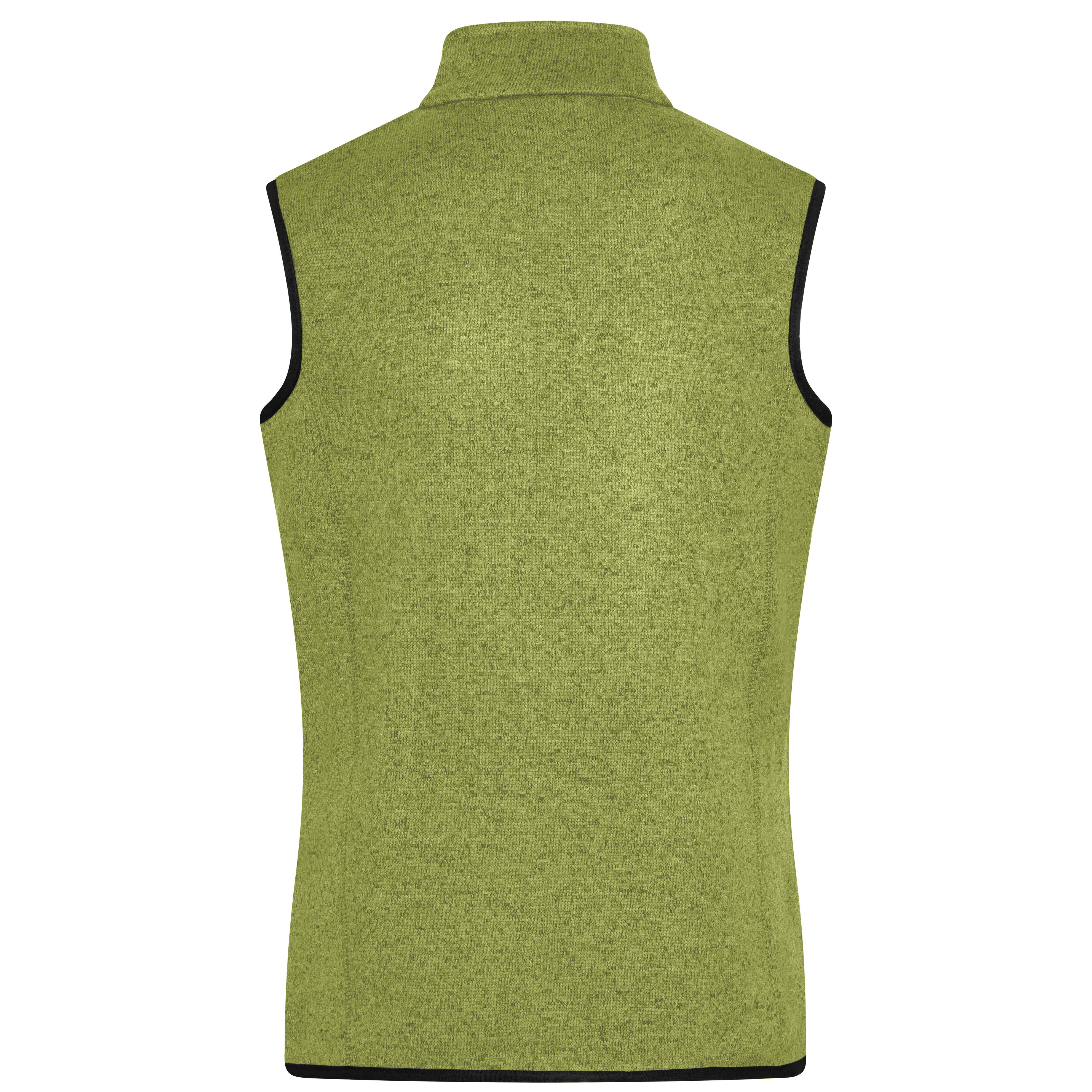 Herren-Strickfleece-Weste, kiwi-melange/blau