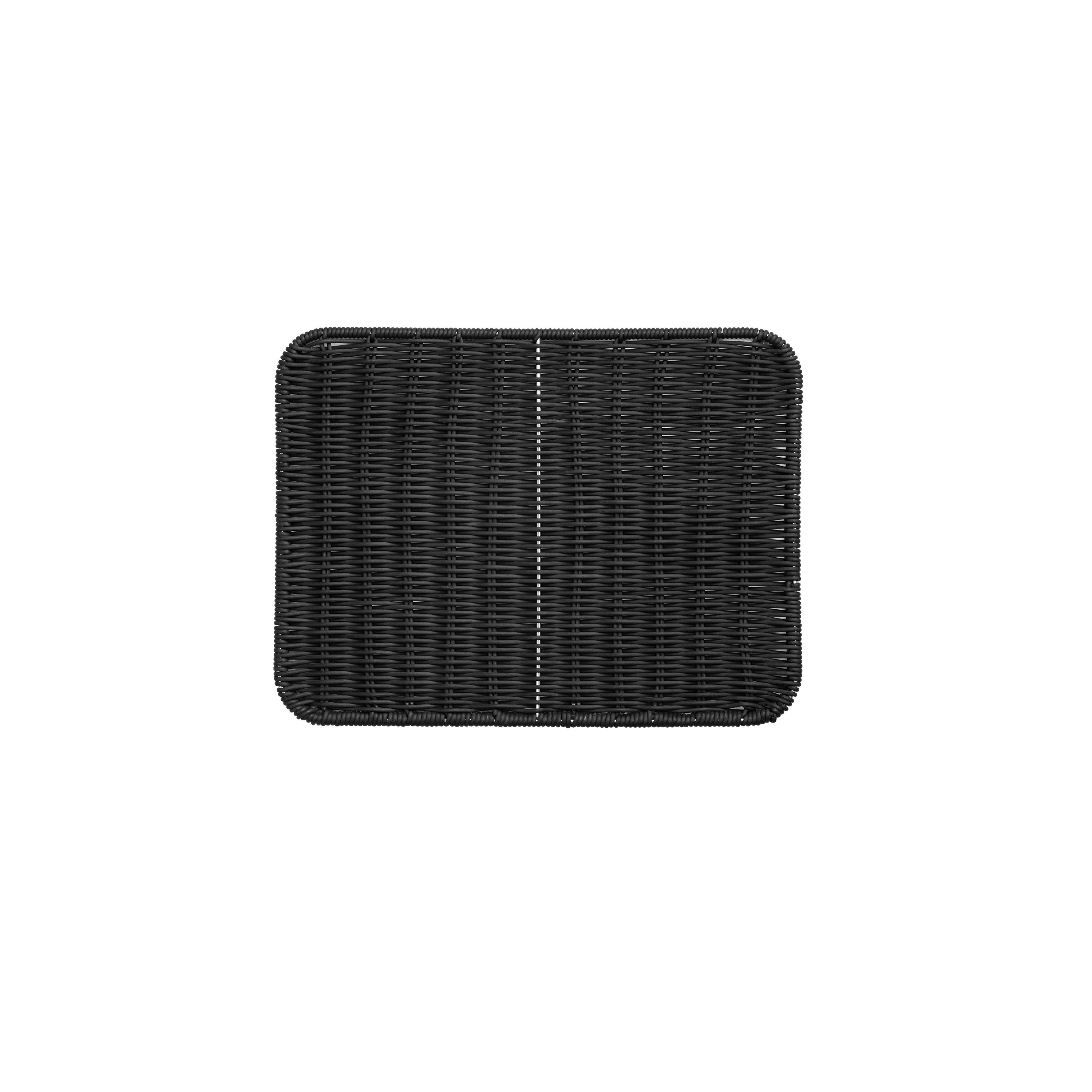 Korbmatte  flach 40 x 30 x 1 cm, schwarz
