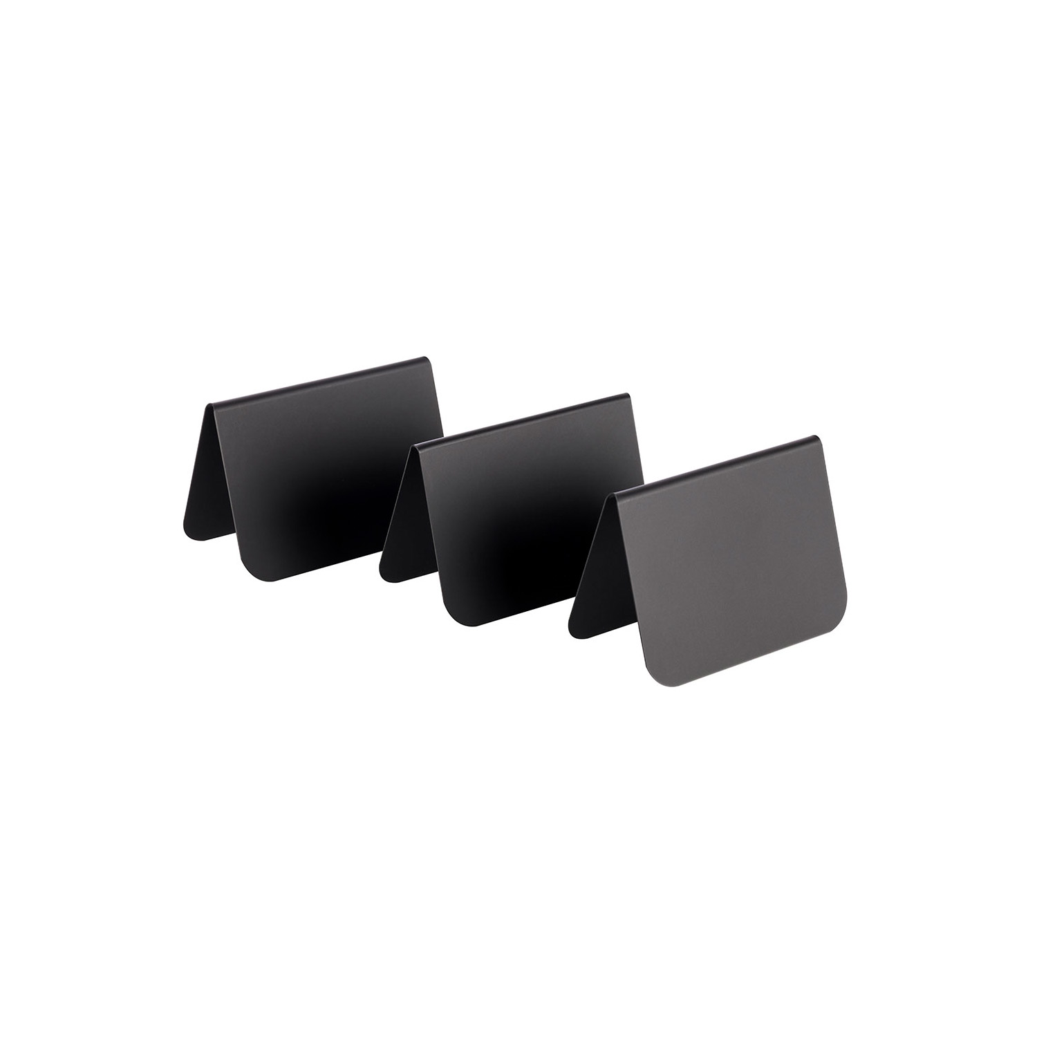 Tischaufsteller, 10er Set 7,5 x 3,5 cm, H: 5 cm PVC, schwarz 