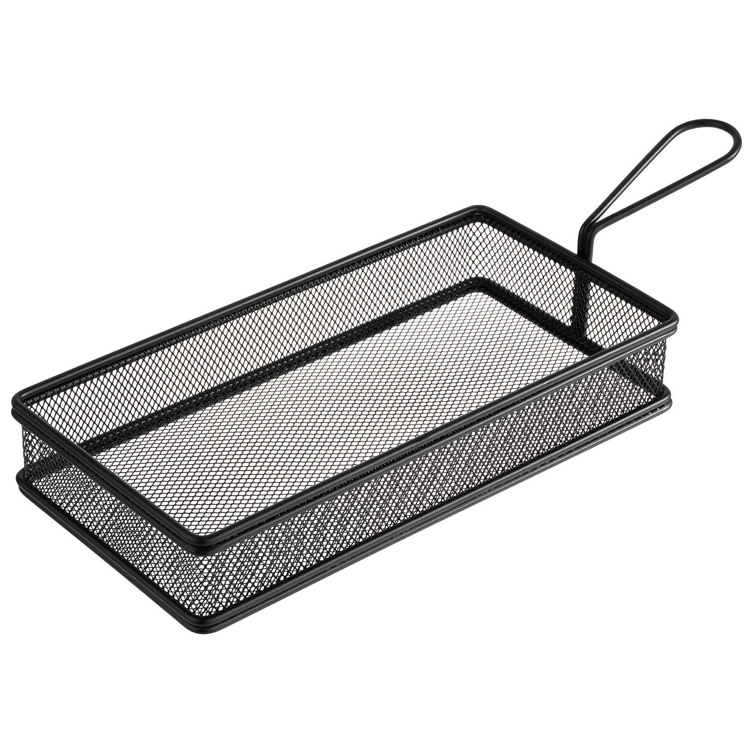 Servier-Frittierkorb -SNACKHOLDER- 26 x 13 cm, H: 5 cm, Griff 9,0 cm, Edelstahl, schwarz matt