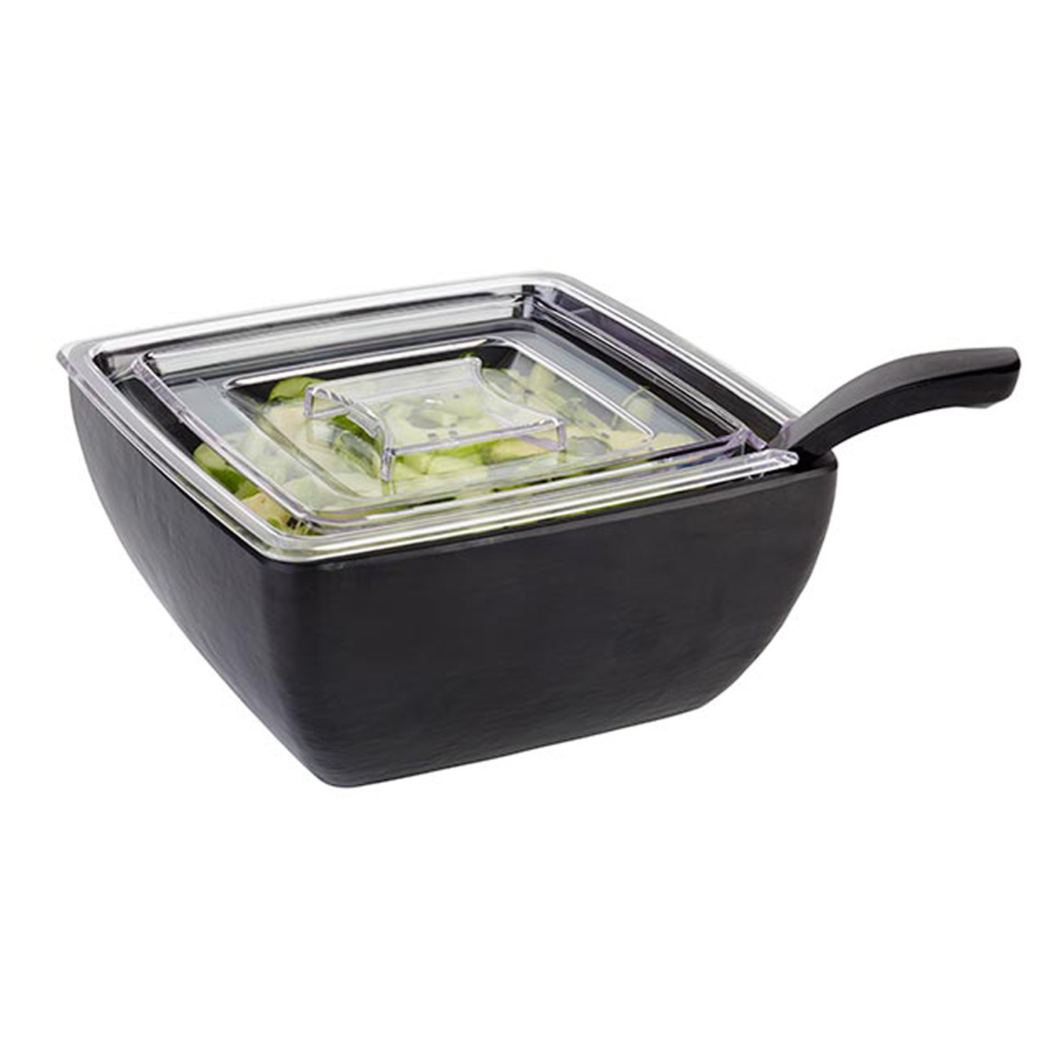 Schale -SLATE- 19 x 19 cm, H: 9 cm Melamin, schwarz, Schieferlook