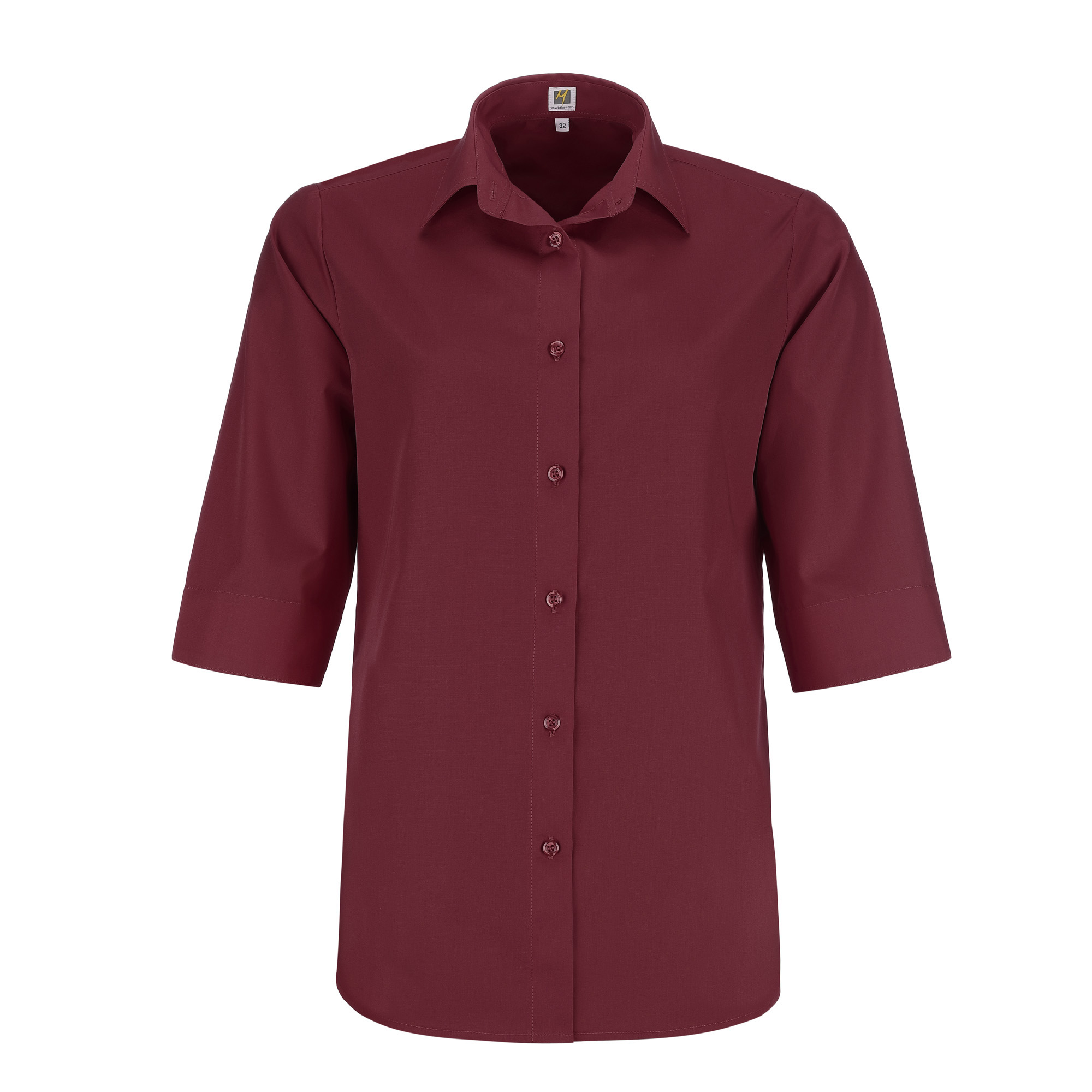 Damenbluse Laura, 3/4 Arm, bordeaux, untailliert