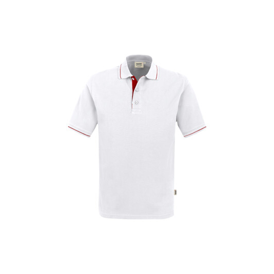Unisex-Polo Casual, weiß/rot