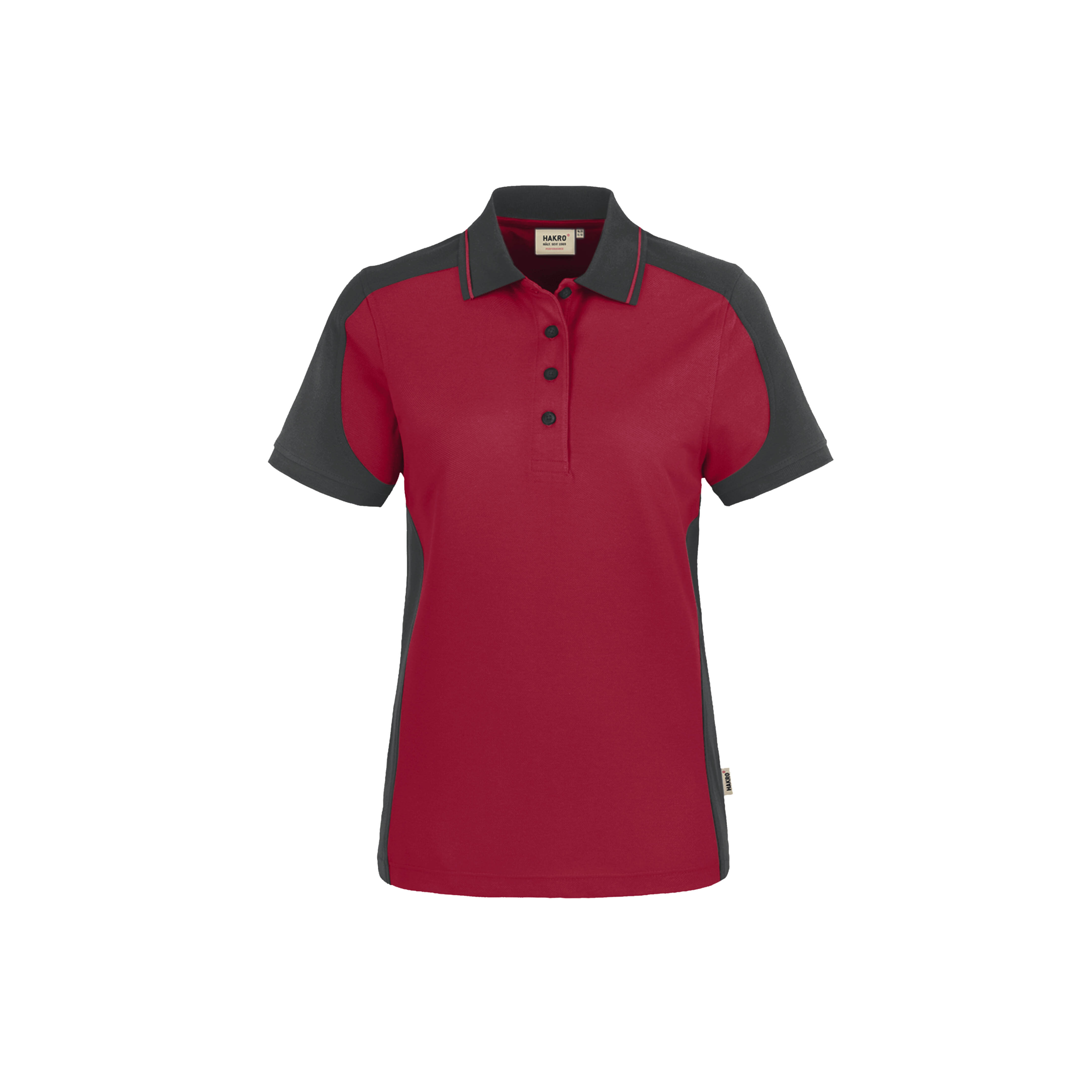 *Auslauf 2026*Woman-Polo Contrast, weinrot/anthrazit
