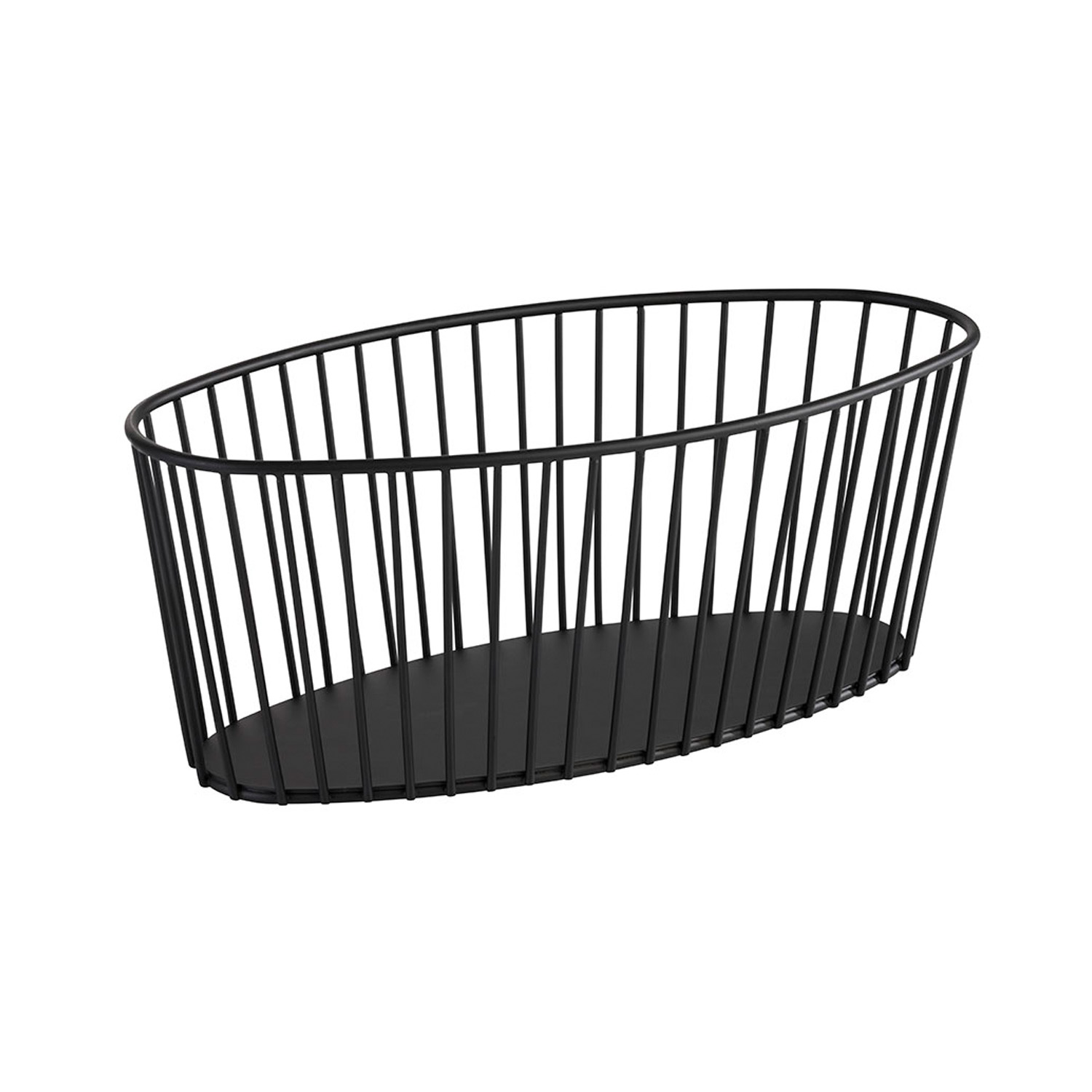Korb -URBAN- 30 x 14 cm, H: 12 cm, oval Metall, schwarz 