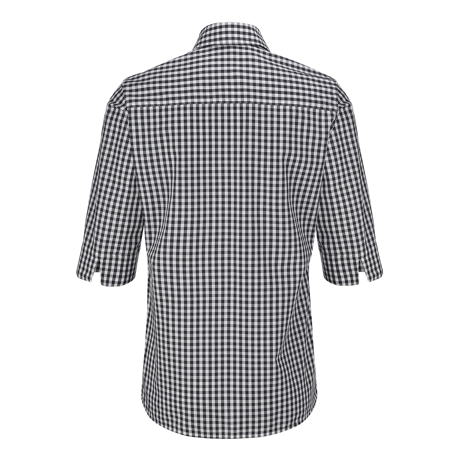 Damenbluse Laura 3/4 Arm, untailliert, schwarz/weiß kariert Damenbluse Laura 3/4 Arm, untailliert, schwarz/weiß kariert