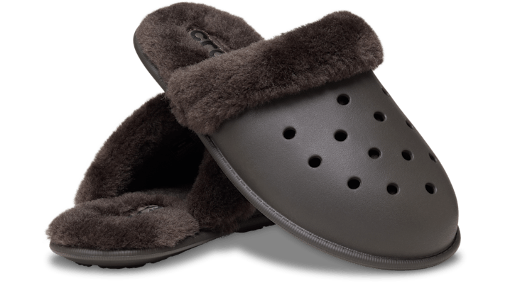 Crocs Classic Fuzz Scuff Babouche Dark Cocoa