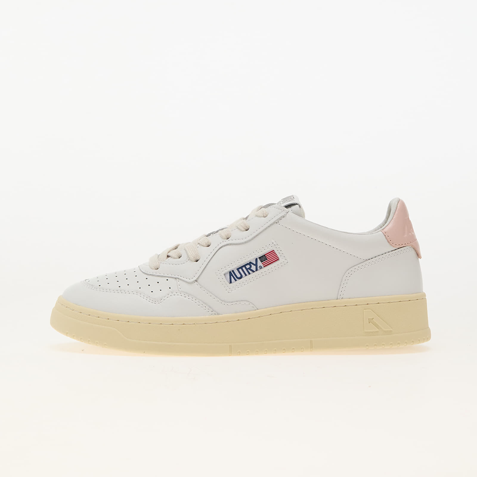 Sneakers Autry Autry Men's 01 Low Leather Sneaker White/Pink | AULMLL16