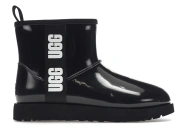UGG (WMNS) Classic Clear Mini Large LOGO Fleece Lined Black Noir