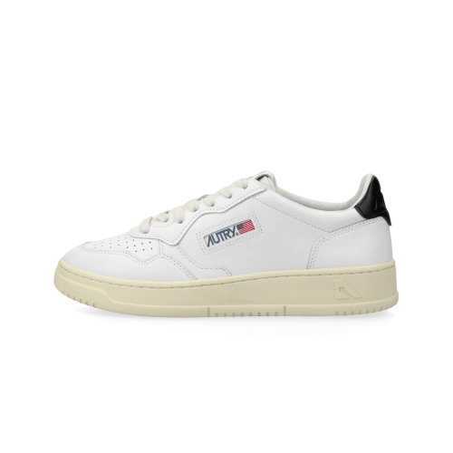 Autry Medalist Leather Low White Black Tab