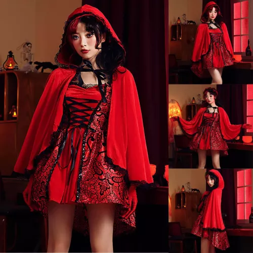 Femme Mode Halloween Cosplay Gothique Custome Mini Robe
