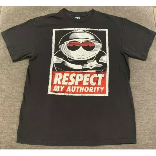 South Park Respect My Authority T Shirt Hommes Moyen Années 90 Vêtements De mode Manches courtes Vêtements des années 90 T-Shirt graphique Top Print T Shirts