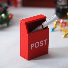 Retro Style Puppenhaus Miniatur Briefkasten Dekoration DIY 1/12 Holz für den