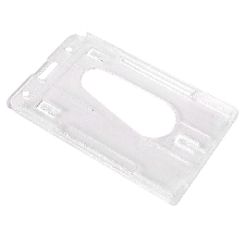 1x Vertikaler Hartplastik-Ausweishalter Double Card Id Multi Transparent 10 V8E5