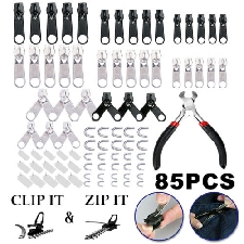 Reißverschluss Reparatur Set 85er Metall Zipper Schieber Zip Repairset Zange