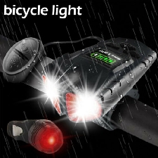 Fahrradlicht Rücklicht Set T6 LED Fahrradbeleuchtung Mit Horn USB Aufladbar IP6 