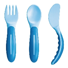 MAM Baby's Cutlery Tenedor Cuchara y Cuchillo Azul