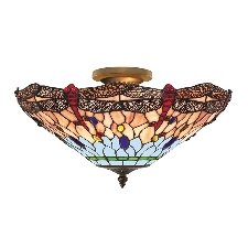 DRAGONFLY lámpara de techo de estilo Tiffany