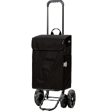 Chariot de Courses Noir 49L isotherme 4 roues Appui Stable