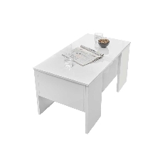 Table basse relevable blanc laqué brillant Tino - Univers du Salon