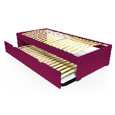 Lit gigogne Malo avec tiroir lit bois 90x190 Prune