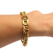 L20.5 CM BRACELET GOURMETTE pour homme BRICE en plaqué or 18 carats