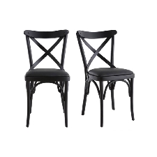 Chaises Bistrot En Bois Noir (Lot De 2) Marcel