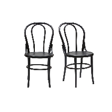 Chaises Bistrot H?Tre Massif Noir (Lot De 2) Prune