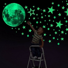 Sticker mural lune lumineuse