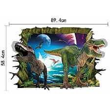 zuolanyo Ulan stereoscopiques 3D Motif dinosaure Sticker mural enfants...