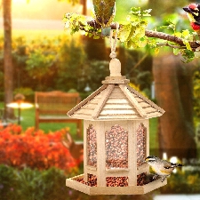 Mini mangeoire d'extérieur pour oiseaux, conteneur de nourriture en bois suspendu pour balcon, jardin, parc, maison d'oiseaux, Type mangeoire, décorat