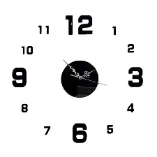 Horloge Murale Noire En Acrylique 3d Grande Horloge De Cuisine Décorative En Acrylique Miroir Autocollant Décoration De Maison