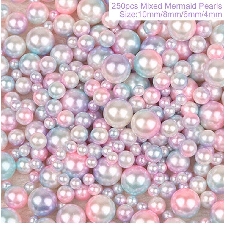 250 Pièces En Plastique Dégradé Perles Bricolage Fête De Mariage Fournitures Manucure Per - Modèle: Style 4 250pcs - Hsrpddiya10973