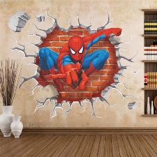 45 * 50cm 3d Popular Spiderman Cartoon Movie Maison Autocollant Sticker Mural / Adesivo De Parede Pour Les Enfants Des Cadeaux De Dé