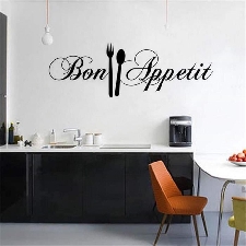 Dessin Animé Cuisine DéCoration Bon Appetit Diy Couteau Et Fourchette Stickers Muraux Papier Peint ImperméAble