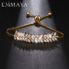 Emmaya Bracelets En Zircon Cubique Pour Femmes, Qualité Supérieure, Brillant, Coupe Marquise, Cz, Ajustables - White - 21clsl0426c07534