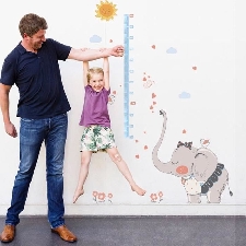 Mesureur Autocollant Mural Enfant Hauteur Taille Croissance Tableau Règle Décoration Chambre Salon Murale Animaux Éléphant