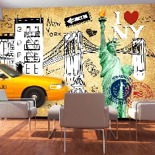 Papier peint intissé Street art One way - New York (Taille 100 x 70 cm)