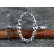 Bague en Argent Ovale Perles Eklatant Brillant Creux Anneau Argent 925 Amovible
