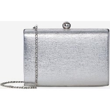 silver soft clutch bag