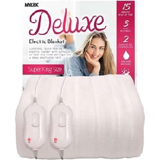Mylek Electric Blanket Super King Bed Fitted Heated Mattress Cover Dual Control With Elasticated Skirt - Size 200 X 182Cm
