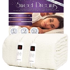 Sweet Dreams Electric Blanket Double Size - Dual Controls - Luxury Bed Fleece Heated Mattress Cover