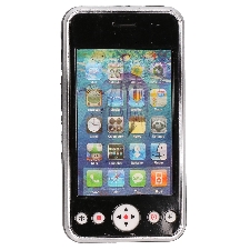 Speelgoed smartphone/mobiele telefoon zwart met licht en geluid 10 cm - Mobiele telefoons - Smartphones - Nep telefoons - Telefoontjes met licht en ge